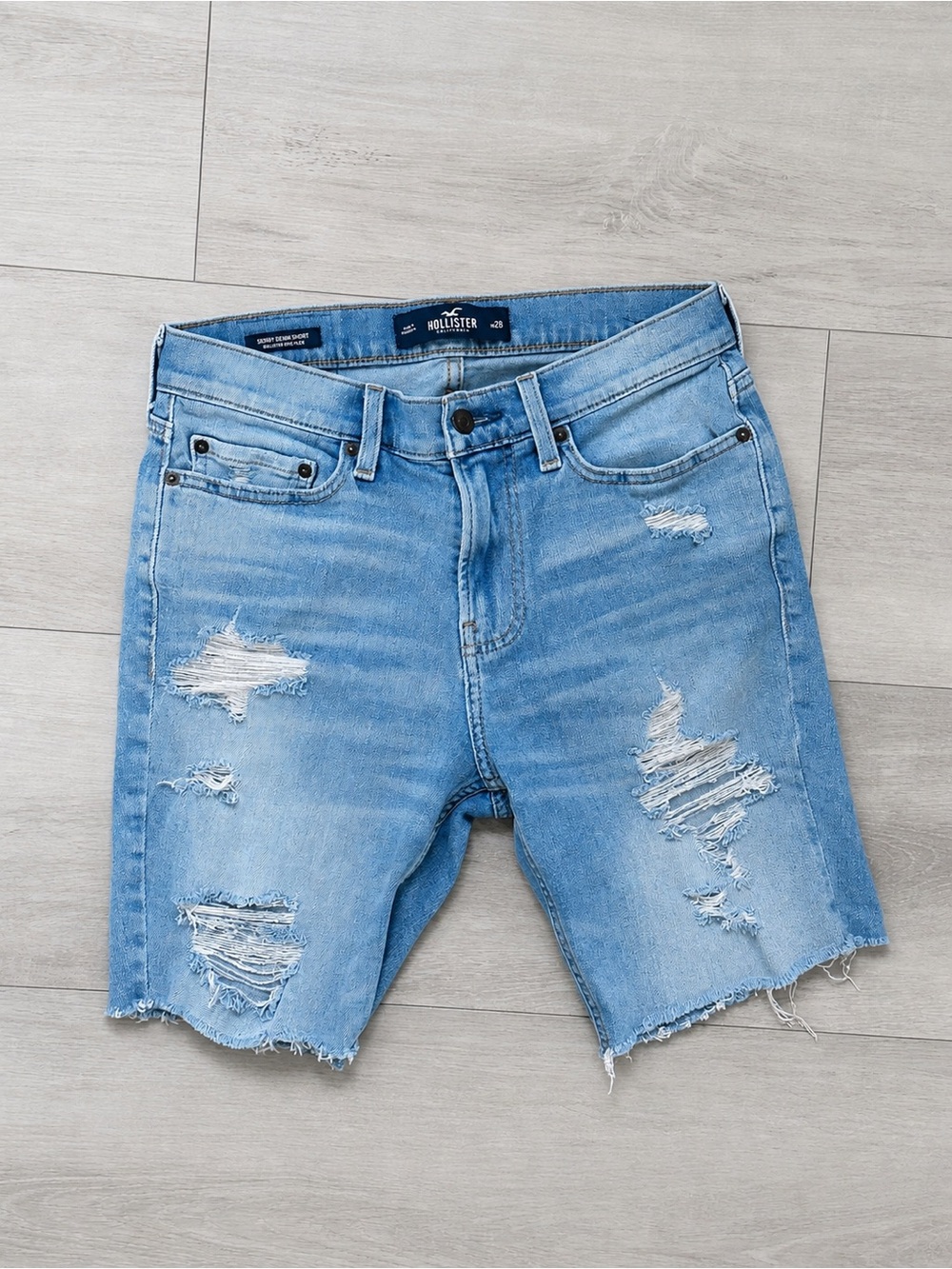Hollister Shorts W28 Blue Epic Flex Distressed Denim Cutoff